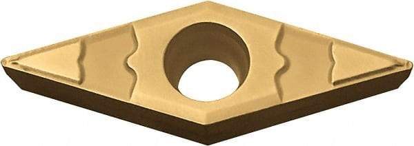 Kyocera - VBMT221 GP Grade CA510 Carbide Turning Insert - TiCN/Al2O3/TiN Finish, 35° Diamond, 1/4" Inscr Circle, 1/8" Thick, 1/64" Corner Radius - Apex Tool & Supply