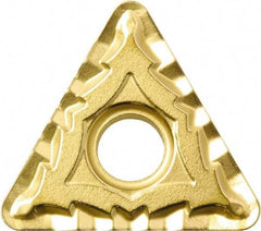 Kyocera - TNMG332 CQ Grade PV720 Cermet Turning Insert - TiCN (Megacoat Nano) Finish, 60° Triangle, 3/8" Inscr Circle, 3/16" Thick, 1/32" Corner Radius - Apex Tool & Supply