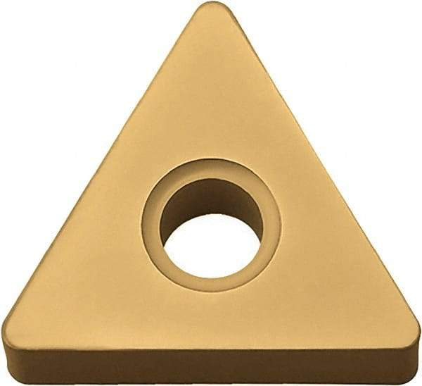 Kyocera - TNMA331 Grade PV7005 Cermet Turning Insert - TiC/TiN (Megacoat) Finish, 60° Triangle, 3/8" Inscr Circle, 3/16" Thick, 1/64" Corner Radius - Apex Tool & Supply