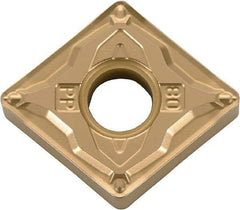 Kyocera - CNMG430.5 PP Grade PV720 Cermet Turning Insert - TiCN (Megacoat Nano) Finish, 80° Diamond, 1/2" Inscr Circle, 3/16" Thick, 0.008" Corner Radius - Apex Tool & Supply