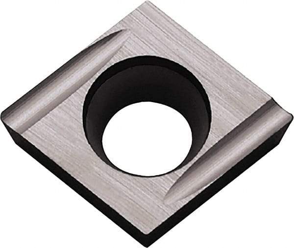 Kyocera - CCET21.50.2 U Grade PV720 Cermet Turning Insert - TiCN (Megacoat Nano) Finish, 80° Diamond, 1/4" Inscr Circle, 3/32" Thick, 0.004" Corner Radius - Apex Tool & Supply