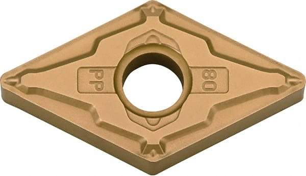 Kyocera - DNMG432 PP Grade CA530 Carbide Turning Insert - TiCN/Al2O3/TiN Finish, 55° Diamond, 1/2" Inscr Circle, 3/16" Thick, 1/32" Corner Radius - Apex Tool & Supply