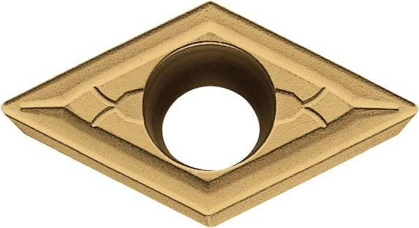 Kyocera - DCMT21.50.5 GK Grade CA525 Carbide Turning Insert - TiCN/Al2O3/TiN Finish, 55° Diamond, 1/4" Inscr Circle, 3/32" Thick, 0.008" Corner Radius - Apex Tool & Supply