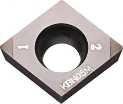 Kyocera - CCMW21.51 Grade KBN05M CBN Turning Insert - Megacoat Finish, 80° Diamond, 1/4" Inscr Circle, 3/32" Thick, 1/64" Corner Radius - Apex Tool & Supply