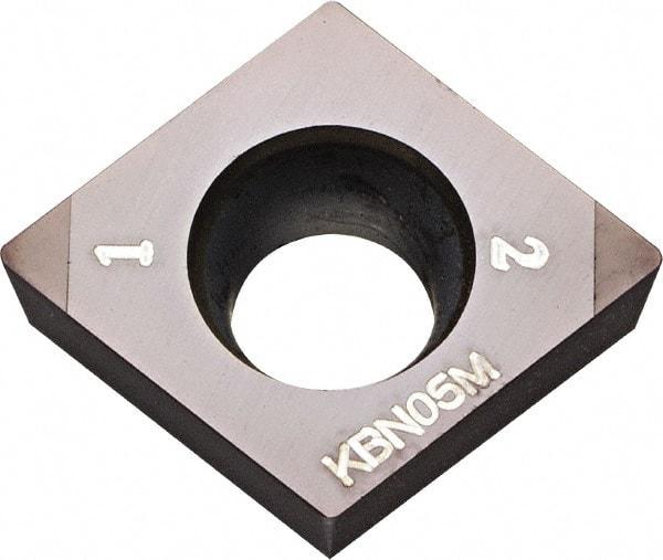 Kyocera - CCMW32.51 Grade KBN05M CBN Turning Insert - Megacoat Finish, 80° Diamond, 3/8" Inscr Circle, 5/32" Thick, 1/64" Corner Radius - Apex Tool & Supply