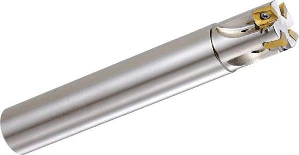 Kyocera - 26mm Cut Diam, 6mm Max Depth of Cut, 25mm Shank Diam, 120mm OAL, Indexable Square Shoulder End Mill - BDMT 0703 Inserts, Cylindrical Shank, 90° Lead Angle, Through Coolant - Apex Tool & Supply