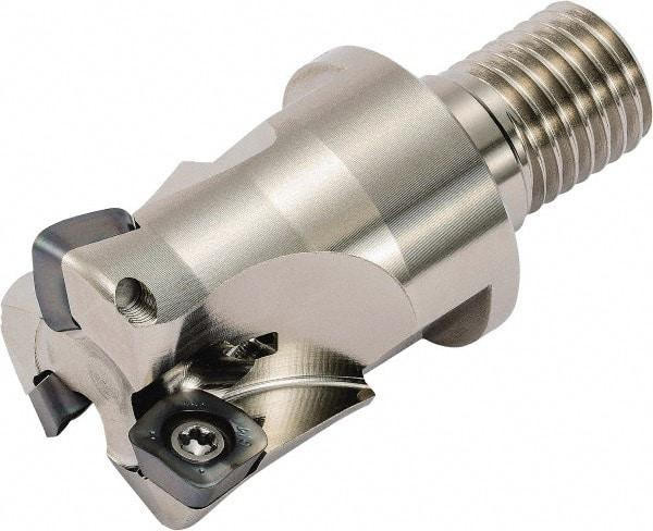 Kyocera - 28mm Cut Diam, 1mm Max Depth, M12 Modular Connection Indexable High-Feed End Mill - Screw Holding Method, LOGU 030310ER-GM Insert, MFH Toolholder, Through Coolant - Apex Tool & Supply