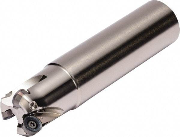 Kyocera - 25mm Cutting Diam, 25mm Shank Diam, 5mm Max Depth of Cut, Straight Shank Indexable Copy End Mill - 3 Inserts, RPGT 10, RPMT 10 Insert, MRX Toolholder - Apex Tool & Supply