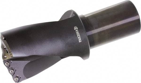 Kyocera - 2-1/2" Max Drill Depth, 2-1/2" Diam, Indexable Insert Drill - 4 Inserts, 1-1/2" Shank Diam, Whistle Notch Shank - Apex Tool & Supply