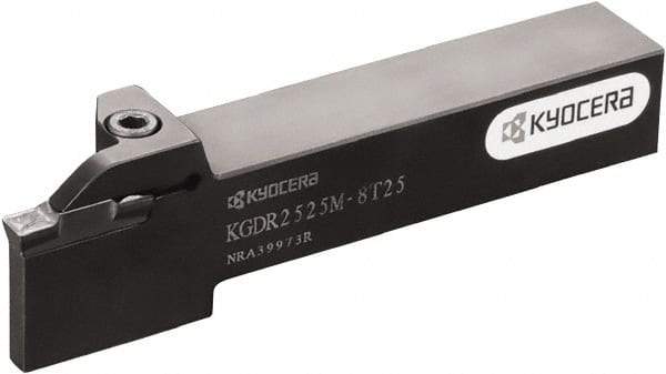 Kyocera - KGD, External, Left Hand, 20mm Max Depth of Cut, 3 to 4mm Groove Width, Indexable Grooving Tool Holder - Multiple Insert Compatibility, 20mm Shank Height, 20mm Shank Width, 125mm OAL - Apex Tool & Supply