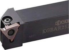 Kyocera - KGBA, External, Right Hand, 5.5mm Max Depth of Cut, 0.013 to 0.189" Groove Width, Indexable Grooving Tool Holder - GBA43R/L.. Insert Compatibility, 25mm Shank Height, 25mm Shank Width, 150mm OAL - Apex Tool & Supply