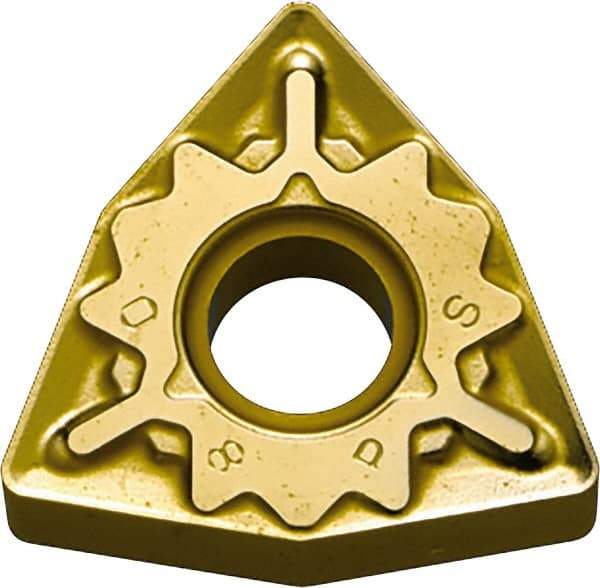 Kyocera - WNMG434 PS Grade CA525 Carbide Turning Insert - TiCN/Al2O3/TiN Finish, 80° Trigon, 1/2" Inscr Circle, 3/16" Thick, 1/16" Corner Radius - Apex Tool & Supply