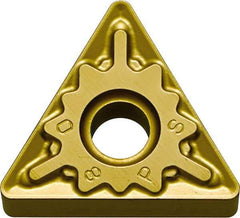 Kyocera - TNMG431 PS Grade CA510 Carbide Turning Insert - TiCN/Al2O3/TiN Finish, 60° Triangle, 1/2" Inscr Circle, 3/16" Thick, 1/64" Corner Radius - Apex Tool & Supply
