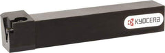 Kyocera - KGBAS, External, Left Hand, 5.5mm Max Depth of Cut, 0.013 to 0.189" Groove Width, Indexable Grooving Tool Holder - GBA43R/L.. Insert Compatibility, 20mm Shank Height, 20mm Shank Width, 125mm OAL - Apex Tool & Supply