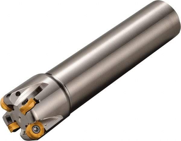 Kyocera - 50.8mm Cutting Diam, 1-1/2" Shank Diam, 8mm Max Depth of Cut, Straight Shank Indexable Copy End Mill - 3 Inserts, ROMU 16... Insert, MRW Toolholder - Apex Tool & Supply