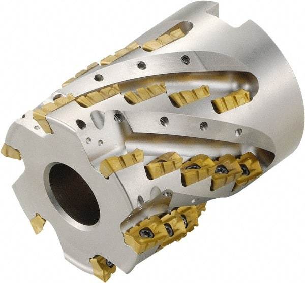 Kyocera - 24 Inserts, 100mm Cut Diam, 38.1mm Arbor Diam, 59mm Max Depth of Cut, Indexable Square-Shoulder Face Mill - 90° Lead Angle, 85mm High, BDMT 1704 Insert Compatibility - Apex Tool & Supply