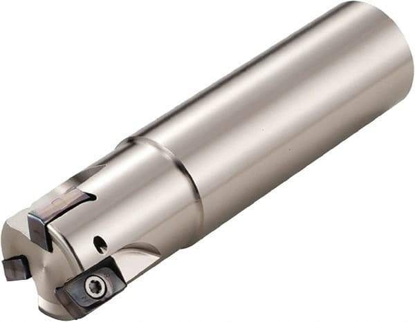 Kyocera - 32mm Cut Diam, 15mm Max Depth of Cut, 32mm Shank Diam, 130mm OAL, Indexable Square Shoulder End Mill - LOMU 1505..ER-GH, LOMU 1505..ER-GM, LOMU 1505..ER-SM Inserts, Cylindrical Shank, 90° Lead Angle, Through Coolant, Series M-Four - Apex Tool & Supply