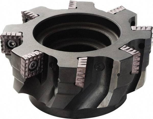 Kyocera - 8 Inserts, 160mm Cut Diam, 40mm Arbor Diam, 16.5mm Max Depth of Cut, Indexable Square-Shoulder Face Mill - 90° Lead Angle, 60mm High, SPMT1806 Insert Compatibility - Apex Tool & Supply