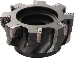 Kyocera - 16 Inserts, 80mm Cut Diam, 18mm Arbor Diam, 60mm Max Depth of Cut, Indexable Square-Shoulder Face Mill - 90° Lead Angle, 85mm High, SPMT1806 Insert Compatibility - Apex Tool & Supply