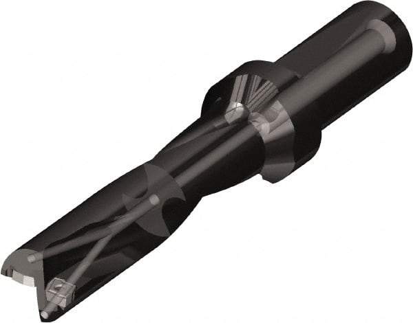 Kyocera - 64.5mm Max Drill Depth, 3xD, 21.5mm Diam, Indexable Insert Drill - 2 Inserts, 25mm Shank Diam, Whistle Notch Shank - Apex Tool & Supply