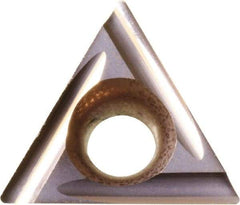 Kyocera - TPET220.2 USF Grade PR930 Carbide Turning Insert - TiCN Finish, 60° Triangle, 1/4" Inscr Circle, 1/8" Thick, 0.004" Corner Radius - Apex Tool & Supply