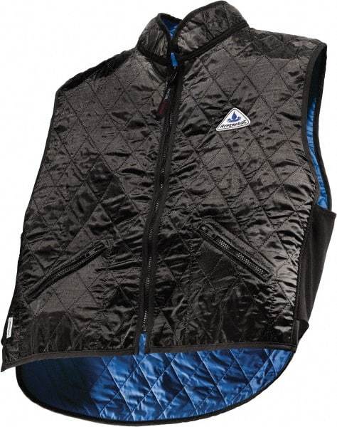 Techniche - Size M, Black Cooling Vest - Zipper Front, Nylon, HyperKewl - Apex Tool & Supply