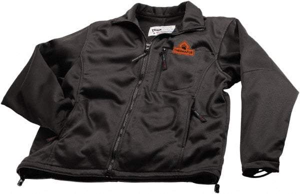 Techniche - Size 3XL Heated & Water Resistant Jacket - Black, Nylon & Polyester, Zipper Closure - Apex Tool & Supply