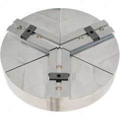 Abbott Workholding Products - 12" Max Chuck Capacity, Tongue & Groove Interface, Round Soft Lathe Chuck Jaw - 3 Jaw, Aluminum, 63.5mm Btw Mount Hole Ctrs, 12" Wide, 2" High, 12.7mm Groove, 1/2" Fastener - Apex Tool & Supply