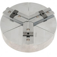 Abbott Workholding Products - 10" Max Chuck Capacity, Tongue & Groove Interface, Round Soft Lathe Chuck Jaw - 3 Jaw, Aluminum, 53.98mm Btw Mount Hole Ctrs, 10" Wide, 2" High, 12.7mm Groove, 1/2" Fastener - Apex Tool & Supply