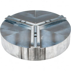 Abbott Workholding Products - 10" Max Chuck Capacity, 1.5mm x 60° Serrated Interface, Round Soft Lathe Chuck Jaw - 3 Jaw, Aluminum, 1.1811" Btw Mount Hole Ctrs, 15" Wide, 3" High, 12mm Fastener - Apex Tool & Supply