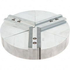 Abbott Workholding Products - 12" Max Chuck Capacity, 1.5mm x 60° Serrated Interface, Round Soft Lathe Chuck Jaw - 3 Jaw, Aluminum, 1.1811" Btw Mount Hole Ctrs, 12" Wide, 2" High, 14mm Fastener - Apex Tool & Supply