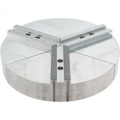 Abbott Workholding Products - 10" Max Chuck Capacity, 1.5mm x 60° Serrated Interface, Round Soft Lathe Chuck Jaw - 3 Jaw, Aluminum, 1.1811" Btw Mount Hole Ctrs, 12" Wide, 2" High, 12mm Fastener - Apex Tool & Supply
