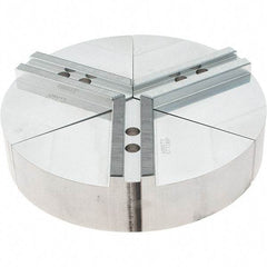 Abbott Workholding Products - 8" Max Chuck Capacity, 1.5mm x 60° Serrated Interface, Round Soft Lathe Chuck Jaw - 3 Jaw, Aluminum, 0.9843" Btw Mount Hole Ctrs, 10" Wide, 2" High, 12mm Fastener - Apex Tool & Supply