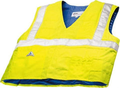 Techniche - Size L/XL, High Visibility Lime Cooling Vest - Hook & Loop Front, Polyester, HyperKewl - Apex Tool & Supply
