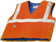 Techniche - Size L/XL, High Visibility Orange Cooling Vest - Hook & Loop Front, Polyester, HyperKewl - Apex Tool & Supply