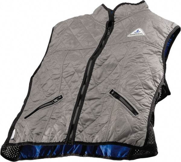 Techniche - Size XL, Silver Cooling Vest - Zipper Front, Nylon, HyperKewl - Apex Tool & Supply