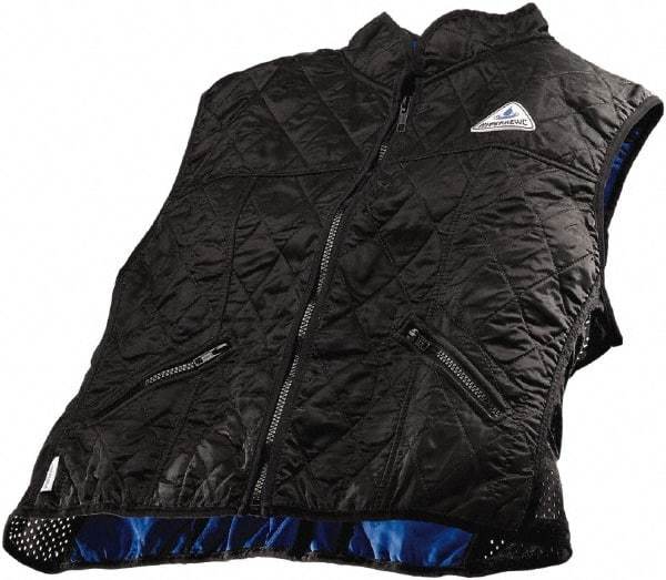 Techniche - Size L, Black Cooling Vest - Zipper Front, Nylon, HyperKewl - Apex Tool & Supply