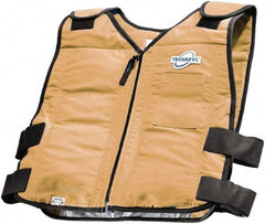 Techniche - Size 2XL, Khaki Cooling Vest - Zipper Front, Cotton - Apex Tool & Supply