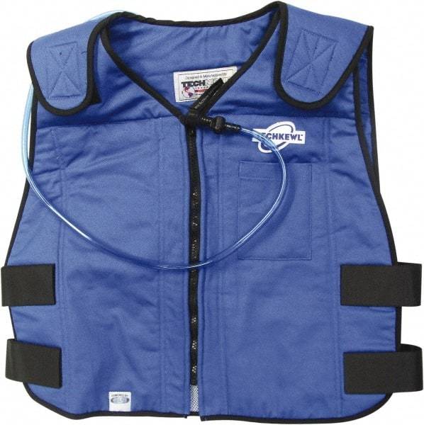 Techniche - Size 2XL, Blue Cooling Vest - Zipper Front, Cotton - Apex Tool & Supply