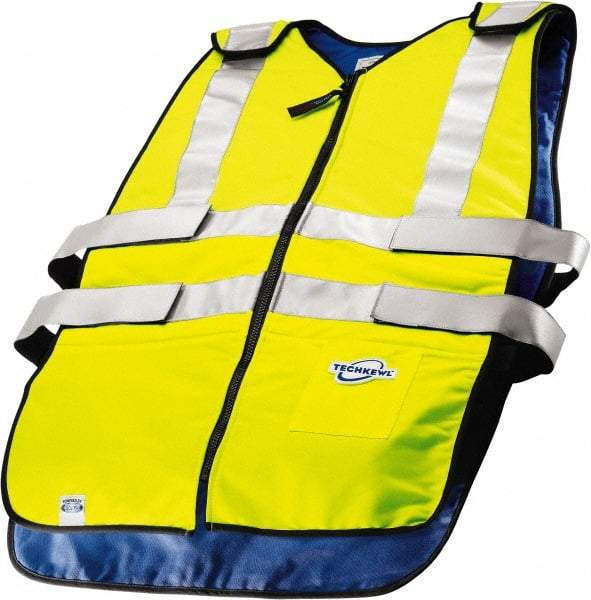 Techniche - Size 2XL, High Visibility Lime Cooling Vest - Zipper Front, Polyester - Apex Tool & Supply