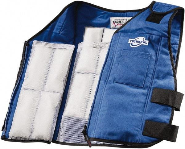 Techniche - Size M/L, Navy Blue Cooling Vest - Zipper Front, Cotton - Apex Tool & Supply