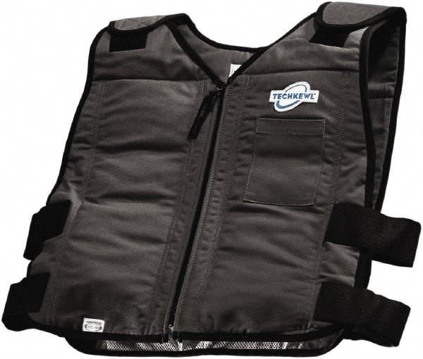 Techniche - Size M/L, Navy Blue Cooling Vest - Zipper Front, Cotton - Apex Tool & Supply
