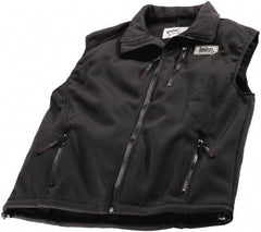 Techniche - Size 2XL Heated, Wind Resistant & Water Resistant Vest - Black, Softshell Barrier Fleece, Zipper Closure - Apex Tool & Supply