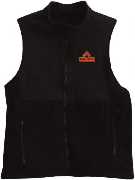 Techniche - Size XL Heated, Wind Resistant & Water Resistant Vest - Black, Softshell Barrier Fleece, Zipper Closure - Apex Tool & Supply