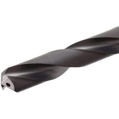Iscar - 10.2mm 140° Solid Carbide Jobber Drill - TiAlN Finish, Right Hand Cut, Spiral Flute, Straight Shank, 118mm OAL, Standard Point - Apex Tool & Supply