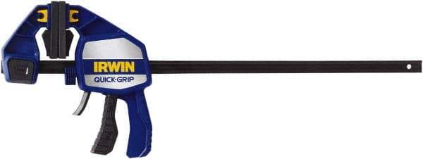 Irwin - 18" Capacity, 3-5/8" Throat Depth Carbon Steel Bar Clamp - 600 Lb Clamping Pressure, 682.63mm Max Spread - Apex Tool & Supply