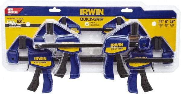 Irwin - 12" Capacity, 2-7/16" Throat Depth Carbon Steel Bar Clamp - Lb Clamping Pressure - Apex Tool & Supply