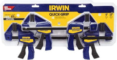 Irwin - 12" Capacity, 2-7/16" Throat Depth Carbon Steel Bar Clamp - 140 Lb Clamping Pressure - Apex Tool & Supply