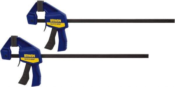 Irwin - 6" Capacity, 2-7/16" Throat Depth Carbon Steel Bar Clamp - 140 Lb Clamping Pressure, 13" OAL - Apex Tool & Supply