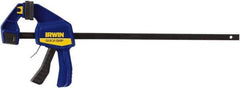Irwin - 18" Capacity, 3-3/16" Throat Depth Carbon Steel Bar Clamp - 300 Lb Clamping Pressure, 644.53mm Max Spread - Apex Tool & Supply